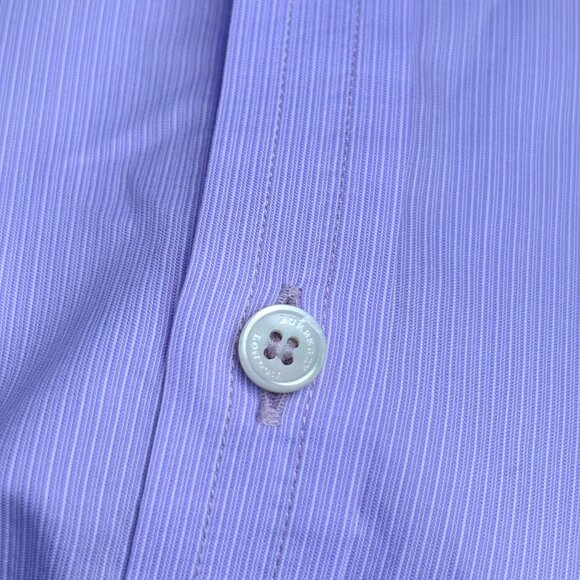 Burberry London Men’s 16.5-42 White Pink Striped Button Up Designer Dress Shirt - Picture 13 of 14